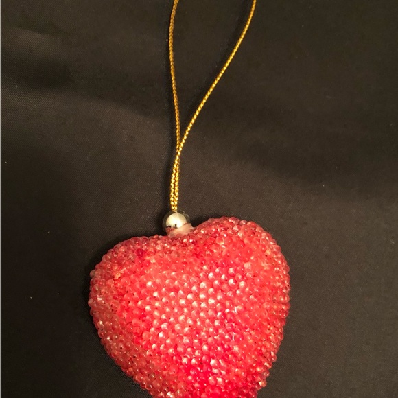 Red Heart Glitter Hanging Ornament - Picture 3 of 3